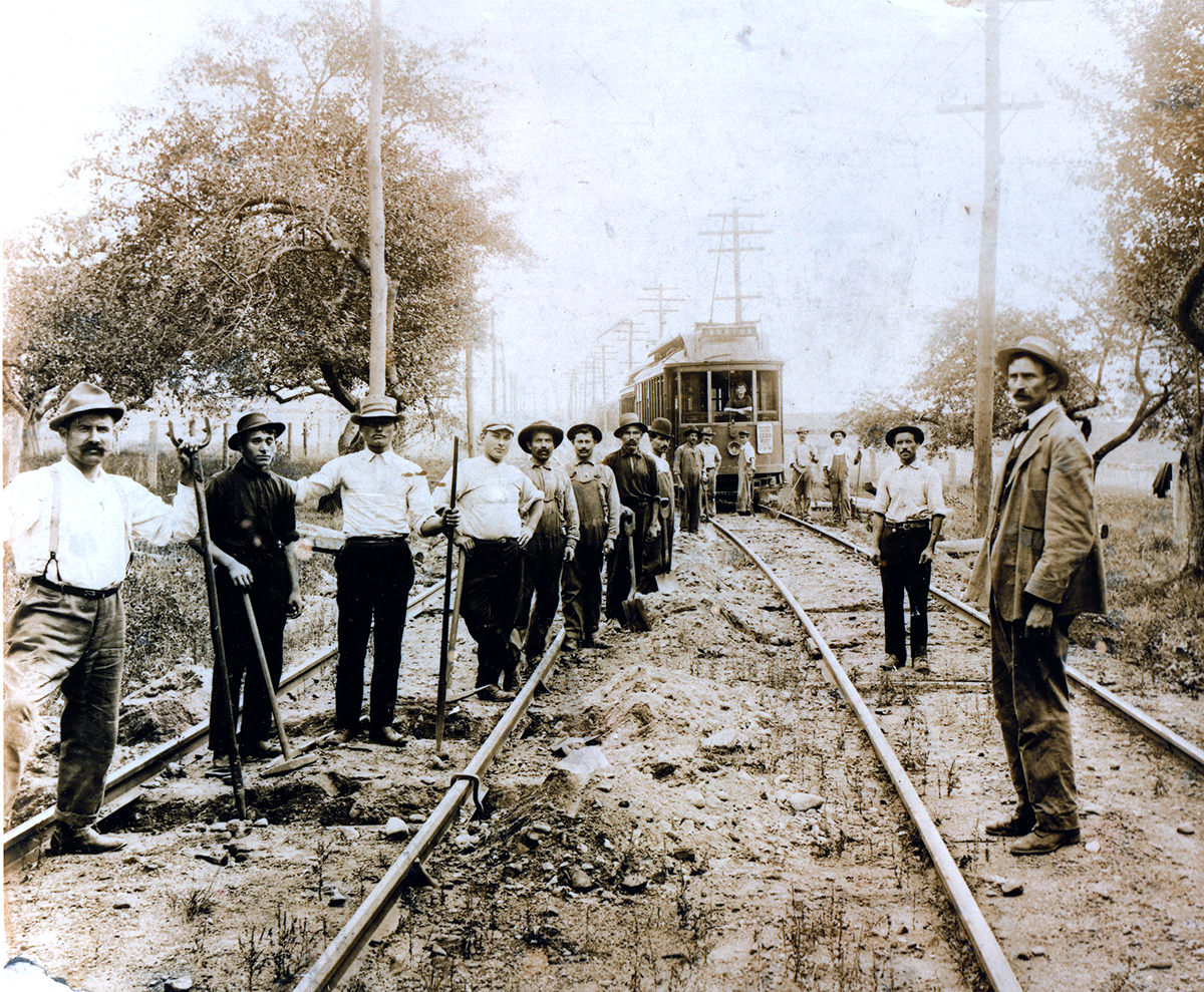 Italian Immigrants Laying the Trolley Line